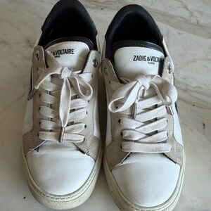 Zadig & Voltaire White and Gray Men's Sneakers